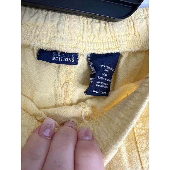 Basic Editions Vintage Size Sm Capri Length Pants Yellow Pull On - Picture 4 of 9